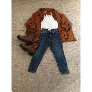 Topshop darkwash mom jeans